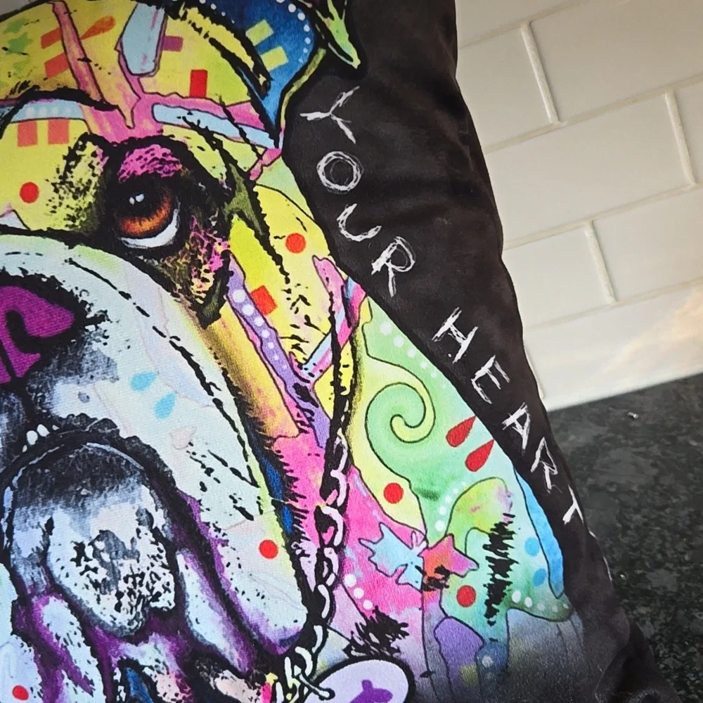 LiLiPi Multicolor Neon Bulldog Soft Pillow